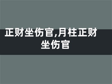 正财坐伤官,月柱正财坐伤官