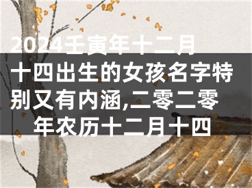 2024壬寅年十二月十四出生的女孩名字特别又有内涵,二零二零年农历十二月十四