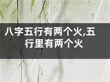 八字五行有两个火,五行里有两个火