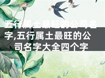 五行属土最旺的公司名字,五行属土最旺的公司名字大全四个字
