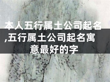 本人五行属土公司起名,五行属土公司起名寓意最好的字