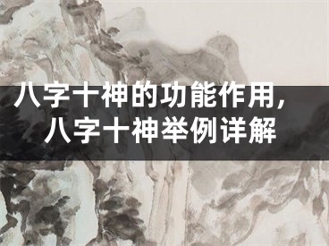 八字十神的功能作用,八字十神举例详解