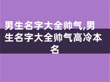 男生名字大全帅气,男生名字大全帅气高冷本名