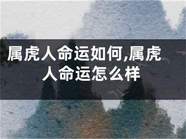 属虎人命运如何,属虎人命运怎么样