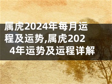 属虎2024年每月运程及运势,属虎2024年运势及运程详解
