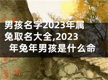 男孩名字2023年属兔取名大全,2023年兔年男孩是什么命