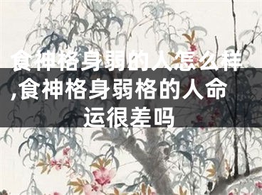 食神格身弱的人怎么样,食神格身弱格的人命运很差吗