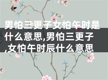 男怕三更子女怕午时是什么意思,男怕三更子,女怕午时辰什么意思
