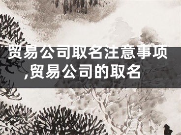 贸易公司取名注意事项,贸易公司的取名