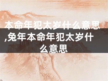 本命年犯太岁什么意思,兔年本命年犯太岁什么意思