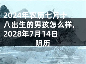 2024年农历七月十八出生的男孩怎么样,2028年7月14日阴历
