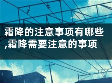 霜降的注意事项有哪些,霜降需要注意的事项