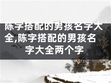 陈字搭配的男孩名字大全,陈字搭配的男孩名字大全两个字