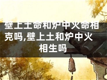 壁上土命和炉中火命相克吗,壁上土和炉中火相生吗