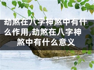 劫煞在八字神煞中有什么作用,劫煞在八字神煞中有什么意义