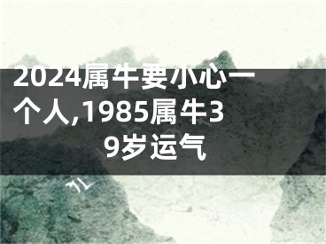 2024属牛要小心一个人,1985属牛39岁运气