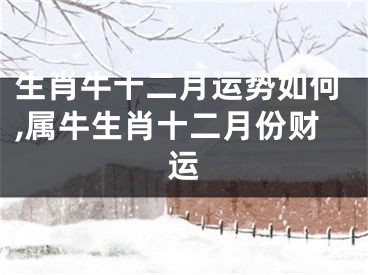 生肖牛十二月运势如何,属牛生肖十二月份财运