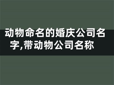 动物命名的婚庆公司名字,带动物公司名称