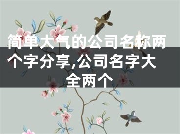 简单大气的公司名称两个字分享,公司名字大全两个