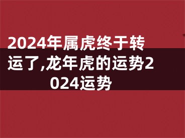 2024年属虎终于转运了,龙年虎的运势2024运势