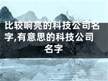 比较响亮的科技公司名字,有意思的科技公司名字
