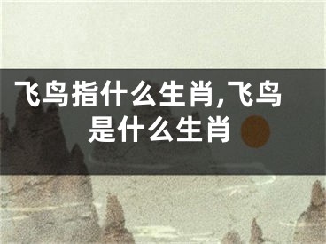飞鸟指什么生肖,飞鸟是什么生肖