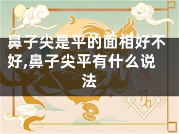 鼻子尖是平的面相好不好,鼻子尖平有什么说法