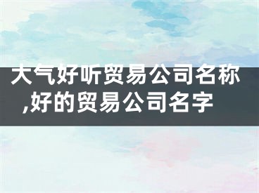 大气好听贸易公司名称,好的贸易公司名字