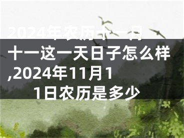 2024年农历十一月十一这一天日子怎么样,2024年11月11日农历是多少