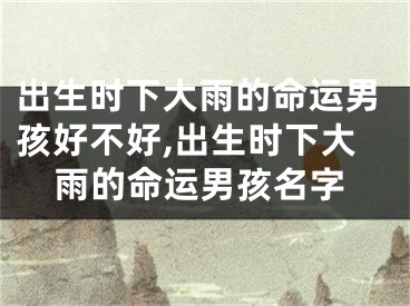 出生时下大雨的命运男孩好不好,出生时下大雨的命运男孩名字