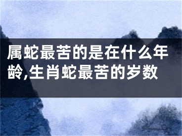 属蛇最苦的是在什么年龄,生肖蛇最苦的岁数