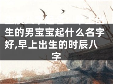 生辰八字起名：早上出生的男宝宝起什么名字好,早上出生的时辰八字