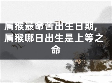 属猴最命苦出生日期,属猴哪日出生是上等之命