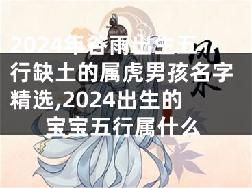 2024年谷雨出生五行缺土的属虎男孩名字精选,2024出生的宝宝五行属什么