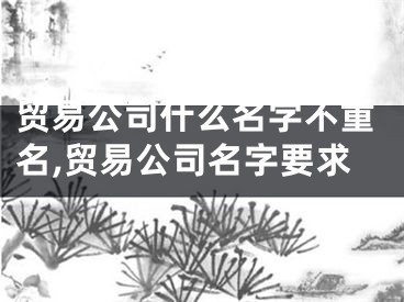 贸易公司什么名字不重名,贸易公司名字要求