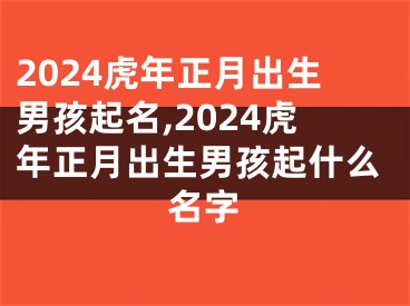 2024虎年正月出生男孩起名,2024虎年正月出生男孩起什么名字