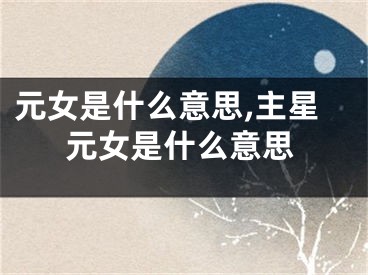 元女是什么意思,主星元女是什么意思