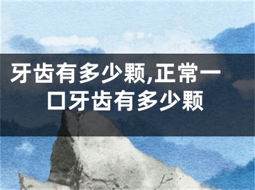 牙齿有多少颗,正常一口牙齿有多少颗