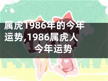 属虎1986年的今年运势,1986属虎人今年运势