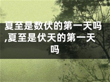 夏至是数伏的第一天吗,夏至是伏天的第一天吗