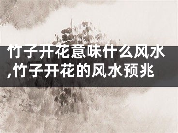 竹子开花意味什么风水,竹子开花的风水预兆