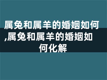 属兔和属羊的婚姻如何,属兔和属羊的婚姻如何化解