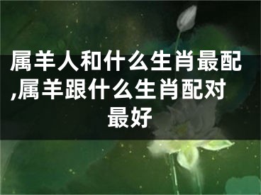 属羊人和什么生肖最配,属羊跟什么生肖配对最好