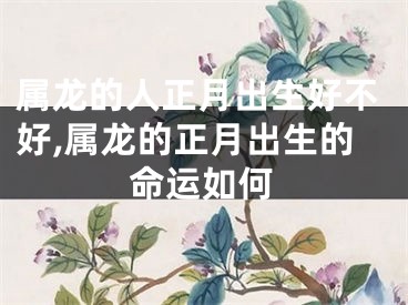 属龙的人正月出生好不好,属龙的正月出生的命运如何