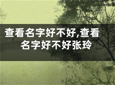 查看名字好不好,查看名字好不好张玲