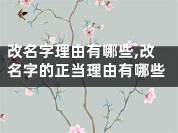 改名字理由有哪些,改名字的正当理由有哪些