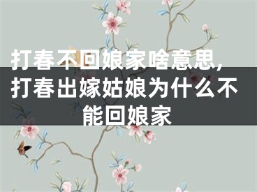 打春不回娘家啥意思,打春出嫁姑娘为什么不能回娘家