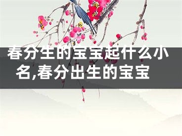 春分生的宝宝起什么小名,春分出生的宝宝