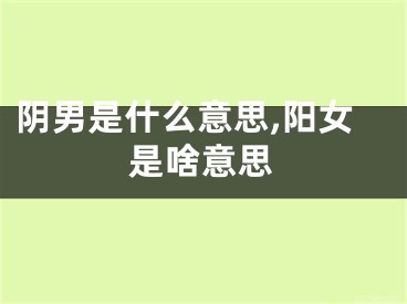 阴男是什么意思,阳女是啥意思