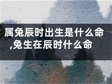 属兔辰时出生是什么命,兔生在辰时什么命